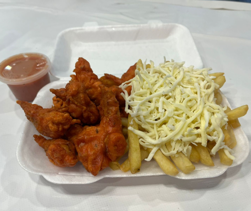 Chips, Cheese & Chicken Pakora 